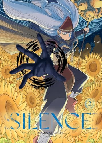 A manga cover featuring a character with long hair standing in a sunflower field.