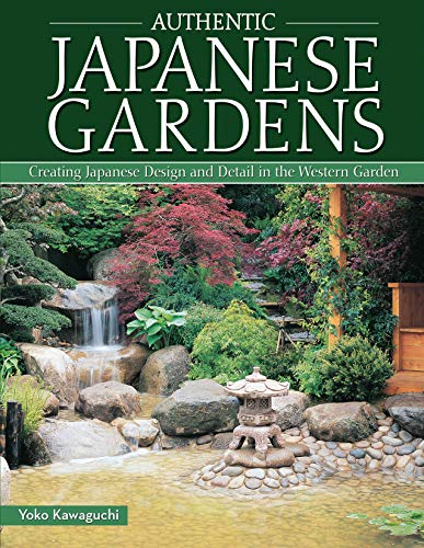 Book cover featuring a Japanese garden with a waterfall, stone lantern, and lush plants.