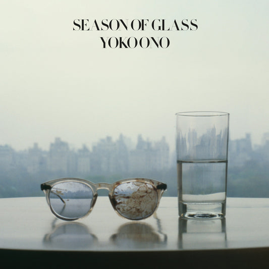 Album cover for Yoko Ono’s “Season of Glass” featuring glasses and a glass.