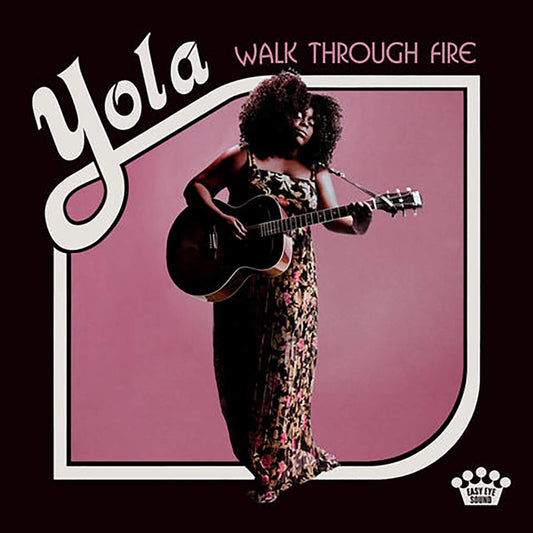 Album cover featuring a woman with an afro holding a guitar against a pink background.
