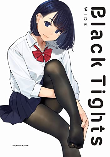 Anime illustration of a girl in a school uniform and black tights.
