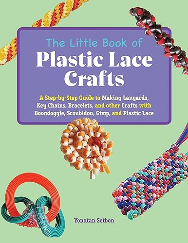 Book cover featuring colorful plastic lace crafts like keychains and bracelets.