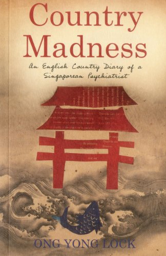Book cover: "Country Madness" with a red pagoda and koi fish illustration.