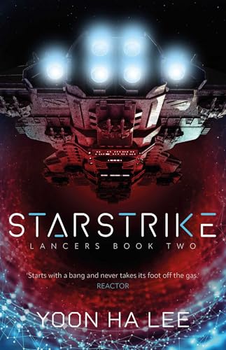 Sci-fi book cover: spaceship with bright lights, title "Starstrike" below.