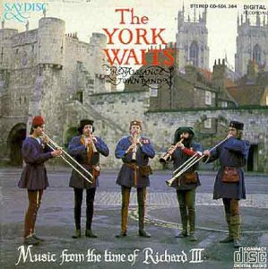 CD cover: musicians in period dress before York Minster.