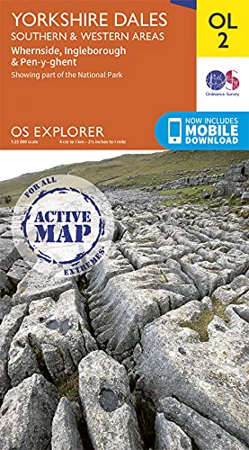 Ordnance Survey map cover showing a rocky Yorkshire Dales landscape.