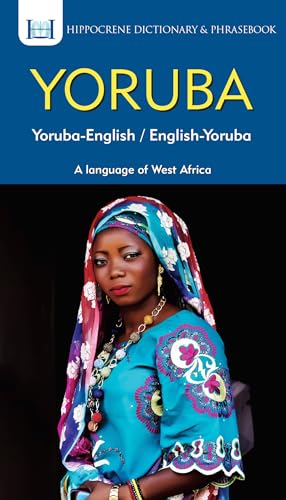 Book cover featuring a woman in traditional Yoruba attire with blue and yellow text.