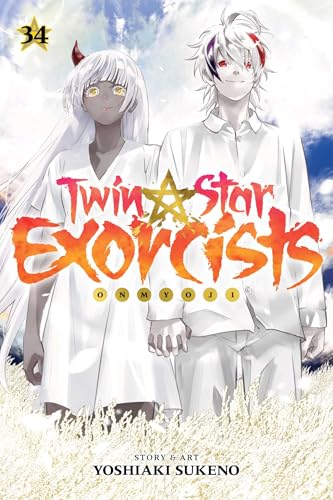 Manga cover featuring two young people with white and dark hair, volume 34.