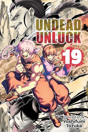 Manga cover featuring three characters with dynamic poses and bold text.