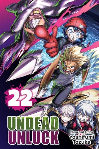Manga cover for Undead Unluck Volume 22 featuring several characters in an action pose.