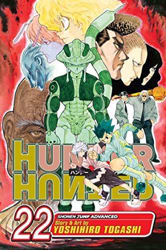 Manga cover of Hunter X Hunter volume 22 featuring various characters against red background.
