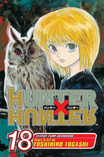 Manga cover featuring a blonde character beside an owl with the title Hunter x Hunter.