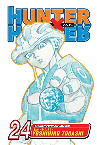 Manga cover of Hunter x Hunter volume 24 featuring Meruem holding a small blue globe.