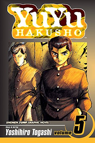 Yu Yu Hakusho volume 5 manga cover featuring two young men in school uniforms.