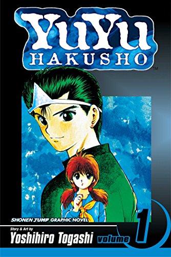 Cover of YuYu Hakusho volume 1 featuring Yusuke Urameshi and Keiko Yukimura.