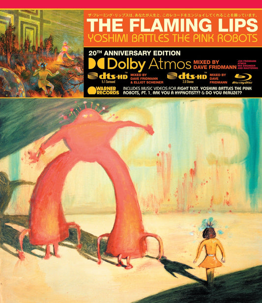 Blu-ray cover for "Yoshimi Battles the Pink Robots" with abstract pink and white art.