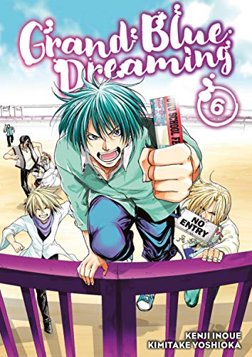 Manga volume 6 cover: young man holding a school ID, with friends.