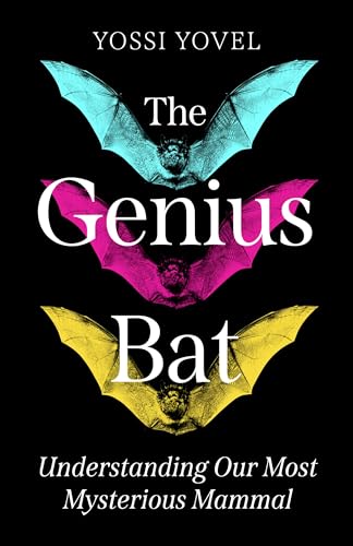 Book cover featuring three colorful bats layered over black background.