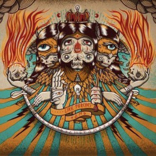 CD cover with a multi-headed skull, flames, and glowing lightbulb imagery.