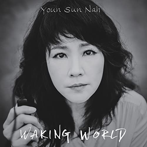 Black and white portrait of Youn Sun Nah, album "Waking World.