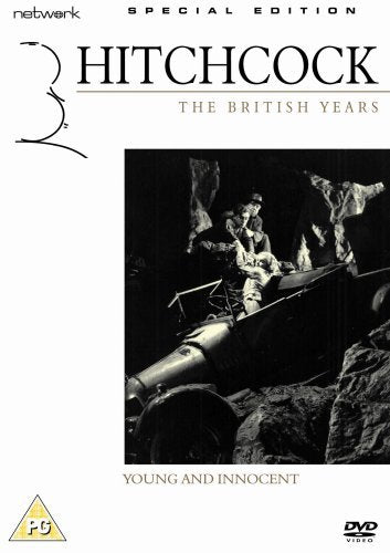 DVD cover for Hitchcock's Young and Innocent featuring a black and white film scene.