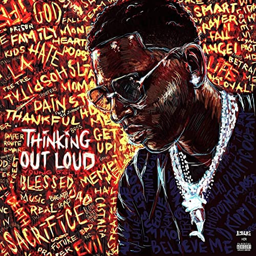 Young Dolph wearing sunglasses and a chain against a background of graffiti-style text.