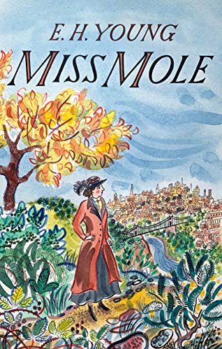 Book cover: woman in red coat walking towards a distant city.
