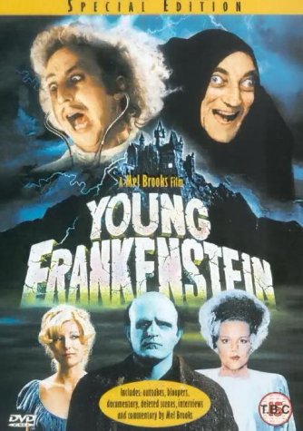 DVD cover for "Young Frankenstein" featuring the title and main characters in a collage.