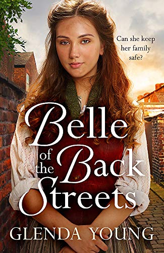 Book cover featuring a young woman in historical clothing, brick buildings.