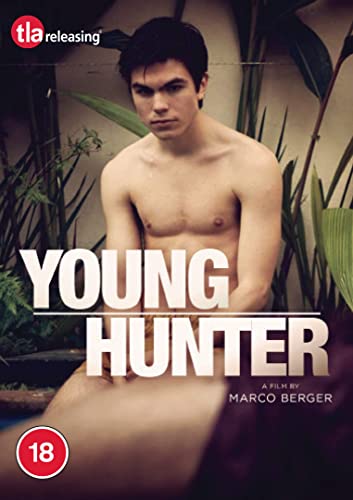 DVD cover for "Young Hunter" featuring a shirtless young man amongst foliage.