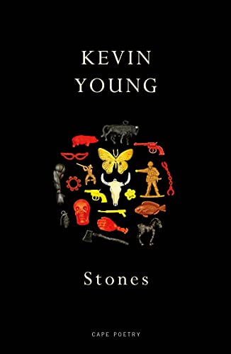 Book cover for “Stones” by Kevin Young, with a circular arrangement of objects.