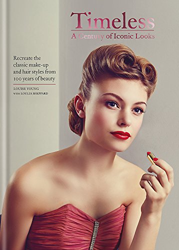Book cover featuring a woman with vintage hairstyle and red lipstick holding a lipstick.