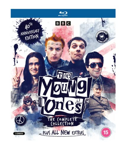 Blu-ray cover for The Young Ones featuring the main cast against a British flag.