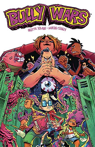 Bully Wars" comic book cover featuring diverse characters and colorful, chaotic art.