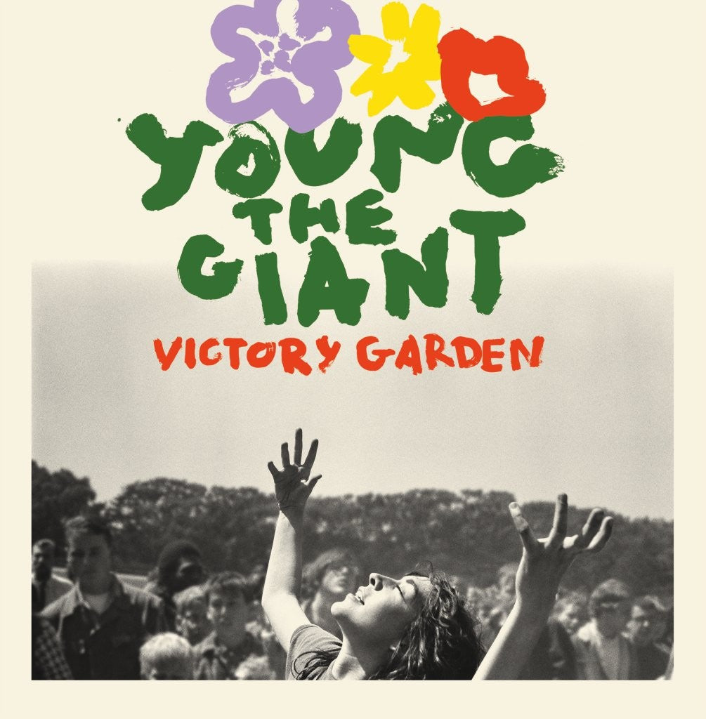 Album cover for Young The Giant’s “Victory Garden” with crowd scene.