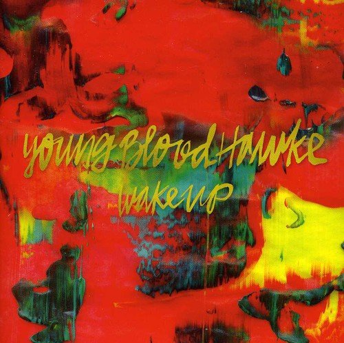 CD cover for Youngblood Hawke’s “Wake Up” with red and yellow abstract paint.