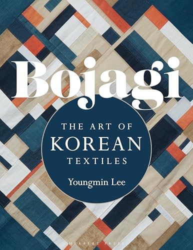 Book cover titled Bojagi: The Art of Korean Textiles featuring a geometric patchwork background.