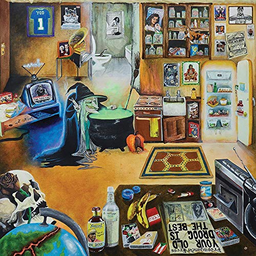 Vinyl album cover for Your Old Droog, featuring a detailed, cluttered kitchen scene.