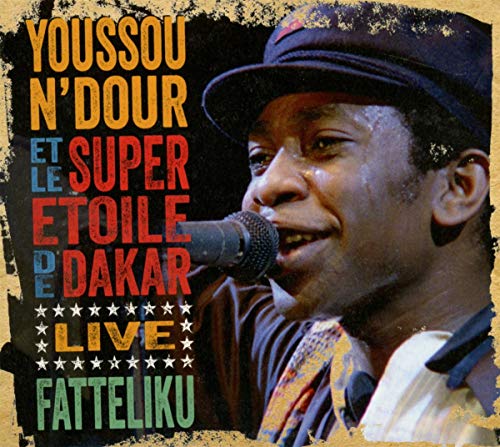 Youssou N'dour album cover featuring a portrait of the singer with a microphone.