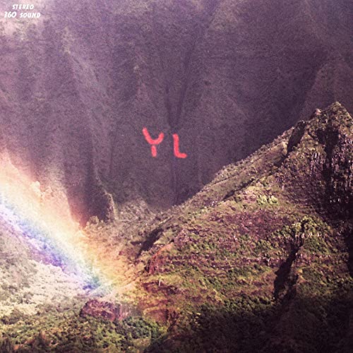 Mountain landscape with red "YL" letters, album cover for Youth Lagoon.