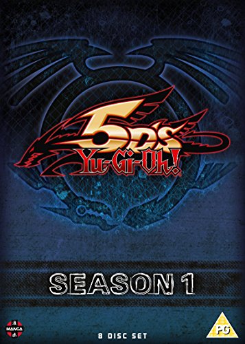 Yu-Gi-Oh 5Ds Season 1 DVD cover with logo and dark blue background.