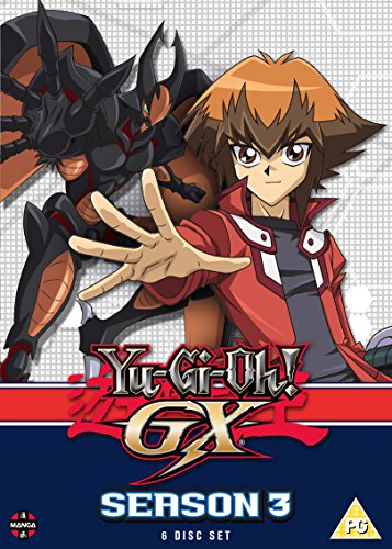 Yu-Gi-Oh! GX Season 3 DVD cover featuring Jaden Yuki and a red dragon.