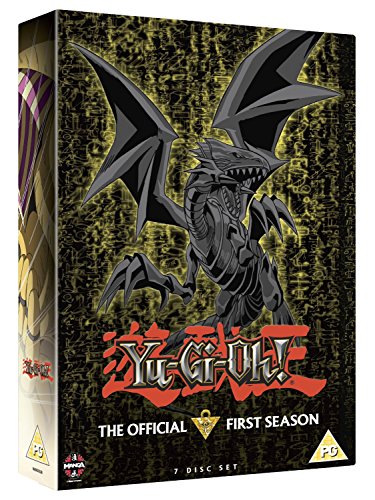 Yu-Gi-Oh! Season 1 DVD cover featuring a black dragon and red logo.
