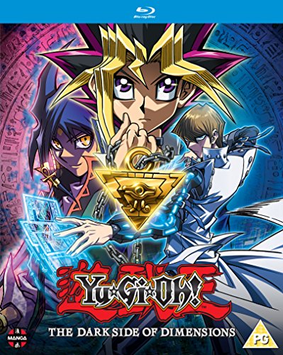 Yu-Gi-Oh! movie cover featuring Yami Yugi, Seto Kaiba, and magical effects.