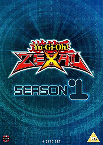 Yu-Gi-Oh! Zexal Season 1 DVD cover with logo and blue digital background.