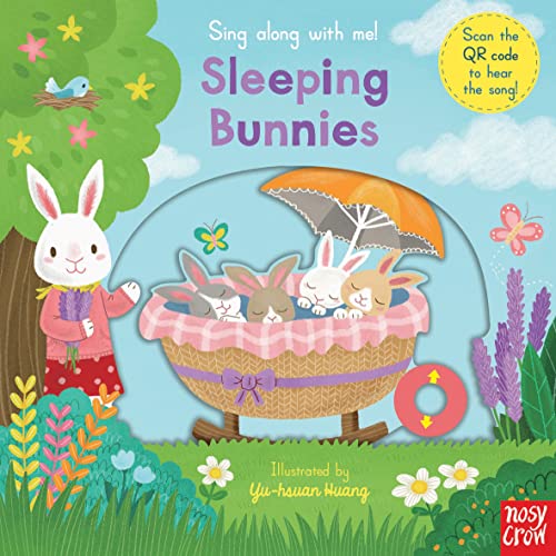 Children’s book cover depicting a rabbit and sleeping bunnies in a pram.