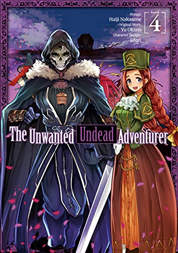 Manga volume 4 cover featuring a skeleton adventurer and a young woman.
