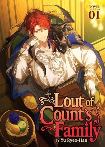 Novel cover featuring a young man with a black dragon, ornate details.