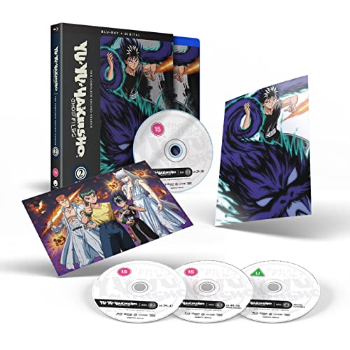 Yu Yu Hakusho" Season 2 Blu-ray packaging with discs and character art.