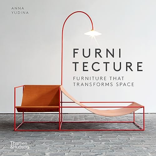 Book cover featuring a red metal frame chair with a built-in arched floor lamp.